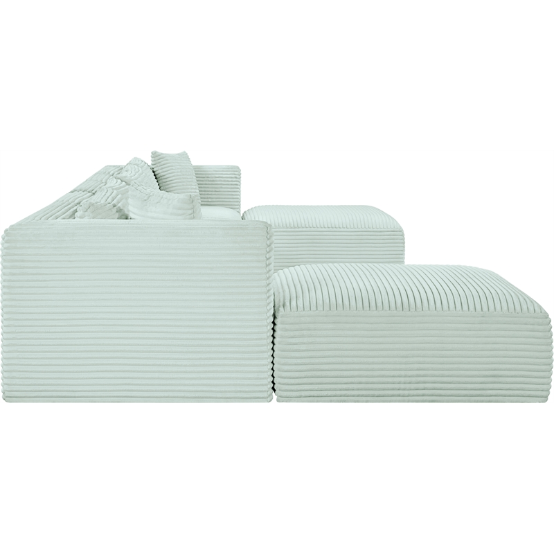 Meridian Furniture 7-Piece Mint Corduroy Performance Fabric Modular Sectional