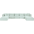 Meridian Furniture 7-Piece Mint Corduroy Performance Fabric Modular Sectional