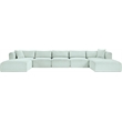 Meridian Furniture 7-Piece Mint Corduroy Performance Fabric Modular Sectional