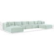 Meridian Furniture 7-Piece Mint Corduroy Performance Fabric Modular Sectional