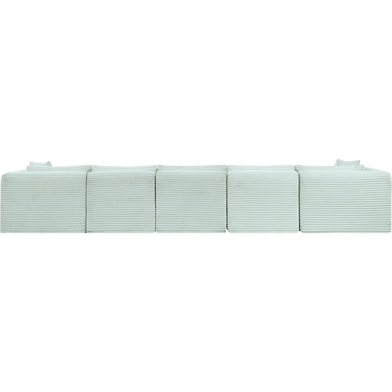 Meridian Furniture 7-Piece Mint Corduroy Performance Fabric Modular Sectional