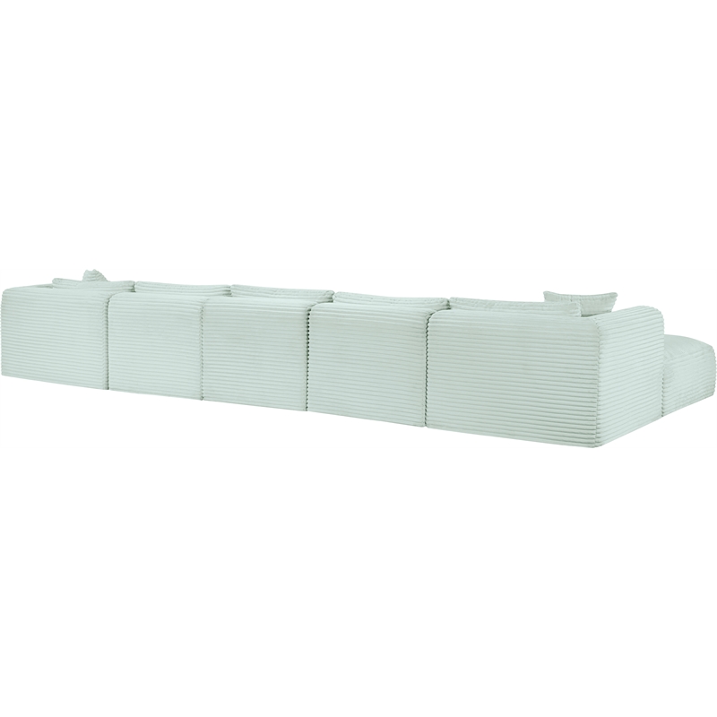 Meridian Furniture 7-Piece Mint Corduroy Performance Fabric Modular Sectional