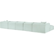 Meridian Furniture 7-Piece Mint Corduroy Performance Fabric Modular Sectional
