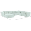 Meridian Furniture 7-Piece Mint Corduroy Performance Fabric Modular Sectional