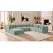 Meridian Furniture 7-Piece Mint Corduroy Performance Fabric Modular Sectional