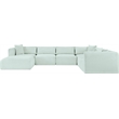 Meridian Furniture 7-Piece Mint Corduroy Performance Fabric Modular Sectional