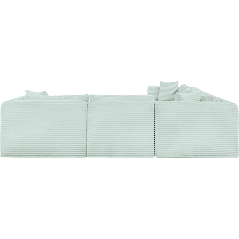 Meridian Furniture 7-Piece Mint Corduroy Performance Fabric Modular Sectional