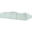 Meridian Furniture 7-Piece Mint Corduroy Performance Fabric Modular Sectional