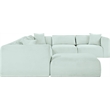 Meridian Furniture 7-Piece Mint Corduroy Performance Fabric Modular Sectional