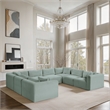 Meridian Furniture 8-Piece Mint Corduroy Performance Fabric Modular Sectional