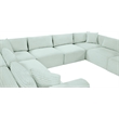 Meridian Furniture 8-Piece Mint Corduroy Performance Fabric Modular Sectional