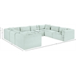 Meridian Furniture 8-Piece Mint Corduroy Performance Fabric Modular Sectional