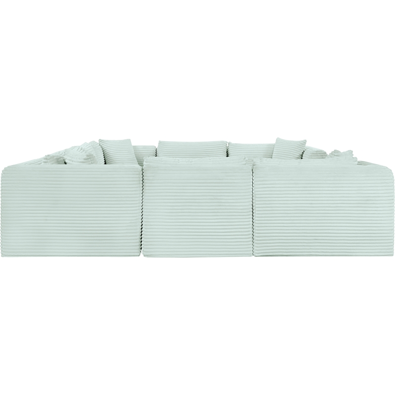 Meridian Furniture 8-Piece Mint Corduroy Performance Fabric Modular Sectional