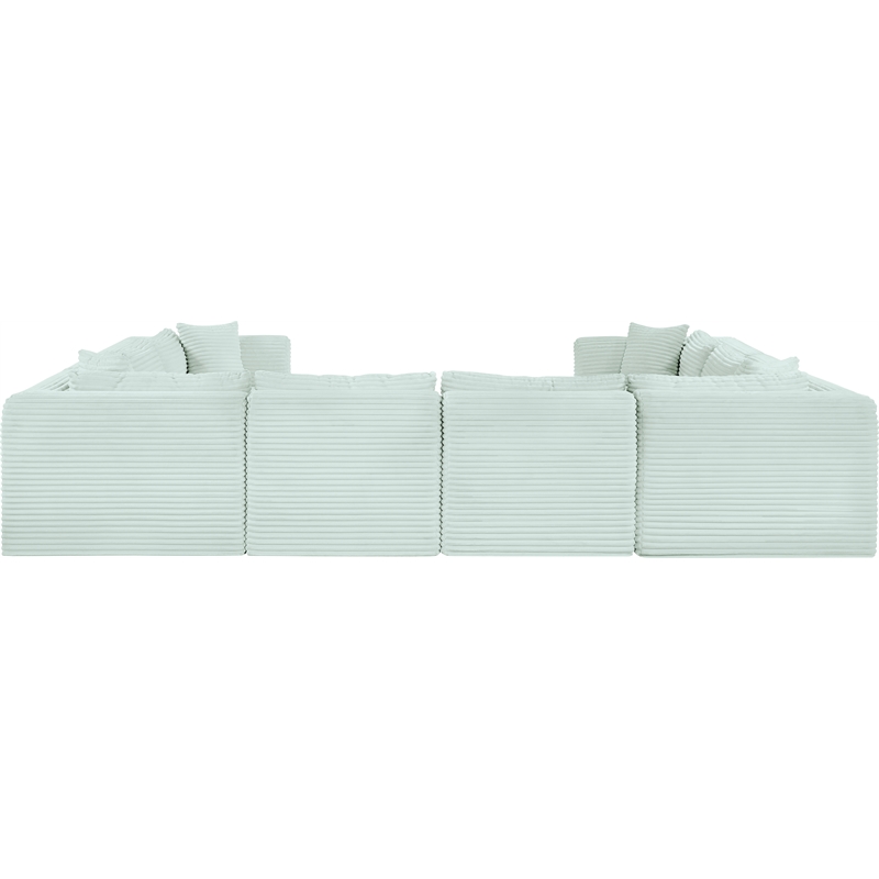 Meridian Furniture 8-Piece Mint Corduroy Performance Fabric Modular Sectional