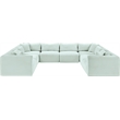 Meridian Furniture 8-Piece Mint Corduroy Performance Fabric Modular Sectional