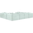 Meridian Furniture 8-Piece Mint Corduroy Performance Fabric Modular Sectional