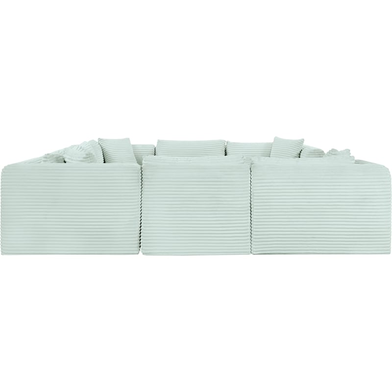 Meridian Furniture 8-Piece Mint Corduroy Performance Fabric Modular Sectional