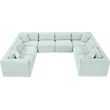Meridian Furniture 8-Piece Mint Corduroy Performance Fabric Modular Sectional