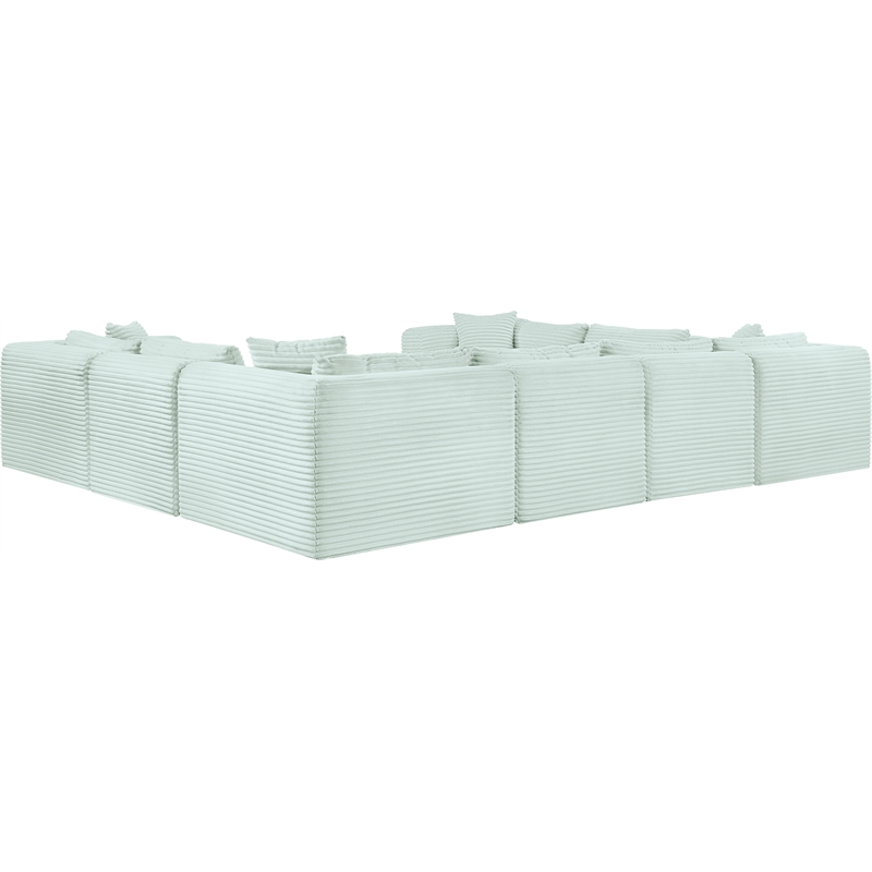 Meridian Furniture 8-Piece Mint Corduroy Performance Fabric Modular Sectional