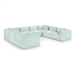 Meridian Furniture 8-Piece Mint Corduroy Performance Fabric Modular Sectional