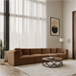 Meridian Furniture 4-Piece Saddle Corduroy Performance Fabric Modular Sofa