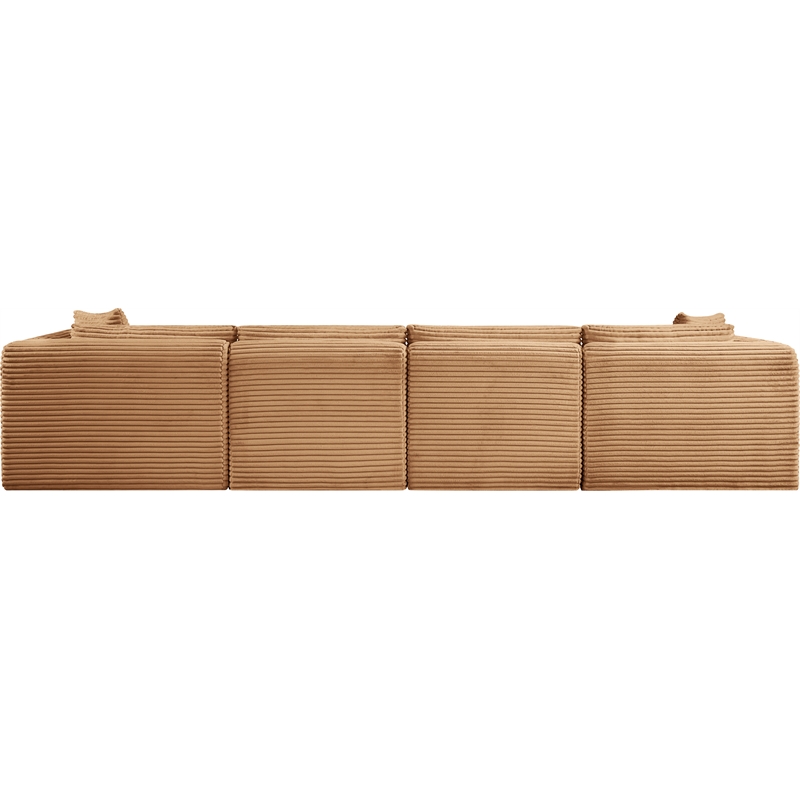 Meridian Furniture 4-Piece Saddle Corduroy Performance Fabric Modular Sofa