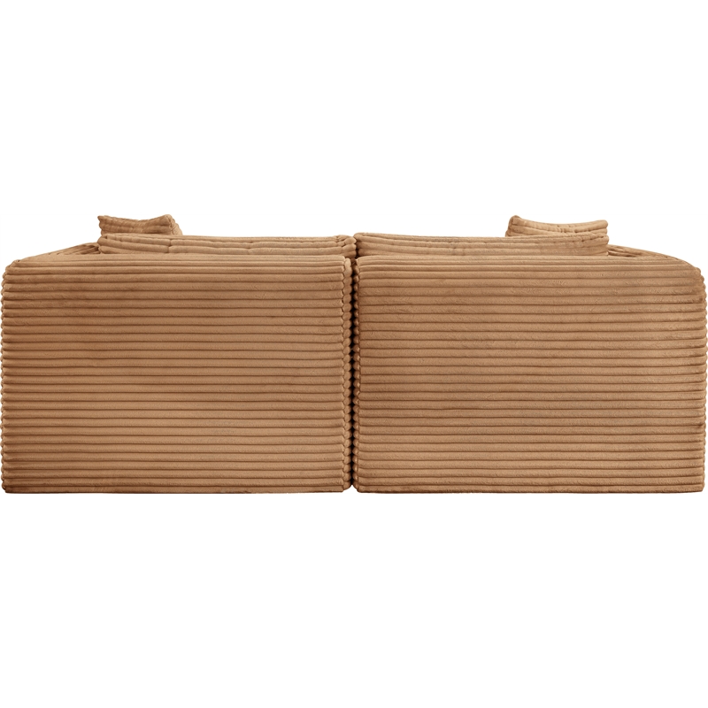 Meridian Furniture 2-Piece Saddle Corduroy Performance Fabric Modular Sofa