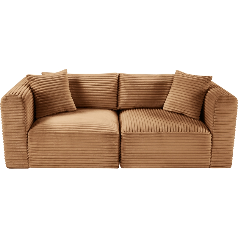 Meridian Furniture 2-Piece Saddle Corduroy Performance Fabric Modular Sofa