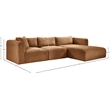 Meridian Furniture 3-Piece Saddle Corduroy Performance Fabric Modular Sectional