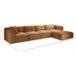 Meridian Furniture 4-Piece Saddle Corduroy Performance Fabric Modular Sectional