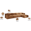 Meridian Furniture 4-Piece Saddle Corduroy Performance Fabric Modular Sectional