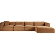 Meridian Furniture 4-Piece Saddle Corduroy Performance Fabric Modular Sectional