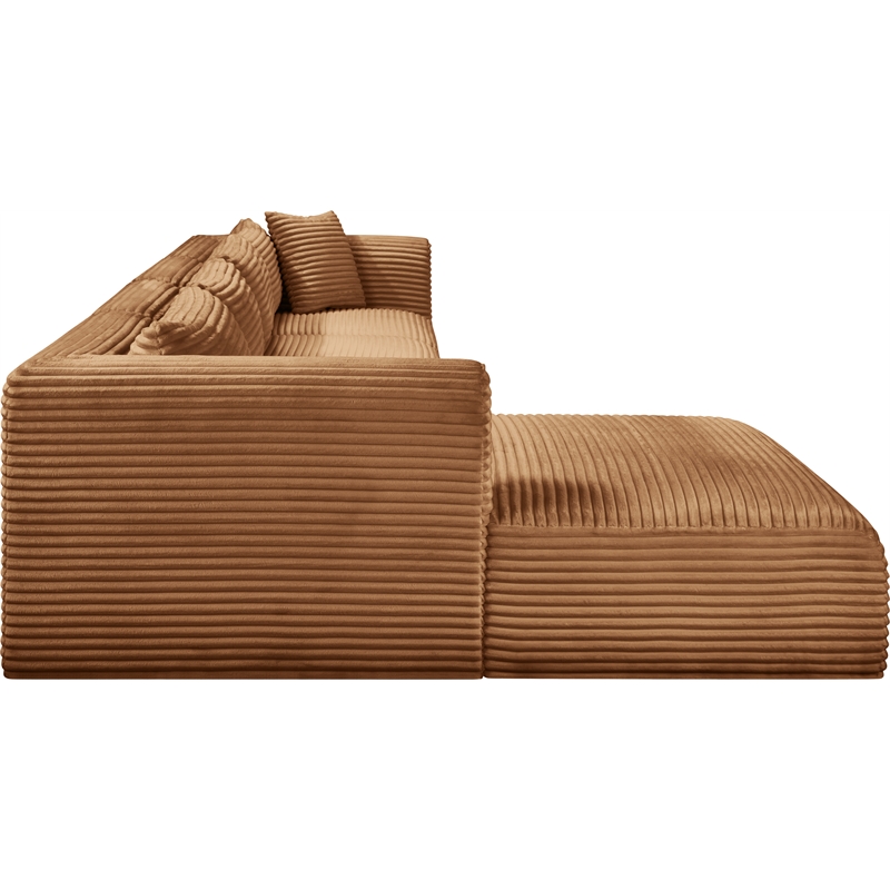 Meridian Furniture 4-Piece Saddle Corduroy Performance Fabric Modular Sectional