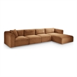 Meridian Furniture 4-Piece Saddle Corduroy Performance Fabric Modular Sectional