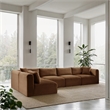 Meridian Furniture 5-Piece Saddle Corduroy Performance Fabric Modular Sectional