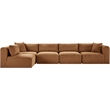Meridian Furniture 5-Piece Saddle Corduroy Performance Fabric Modular Sectional