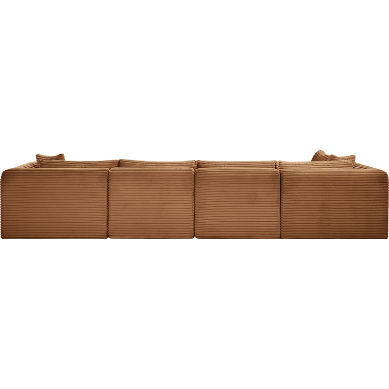 Meridian Furniture 5-Piece Saddle Corduroy Performance Fabric Modular Sectional