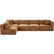 Meridian Furniture 5-Piece Saddle Corduroy Performance Fabric Modular Sectional