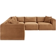 Meridian Furniture 5-Piece Saddle Corduroy Performance Fabric Modular Sectional