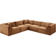 Meridian Furniture 5-Piece Saddle Corduroy Performance Fabric Modular Sectional