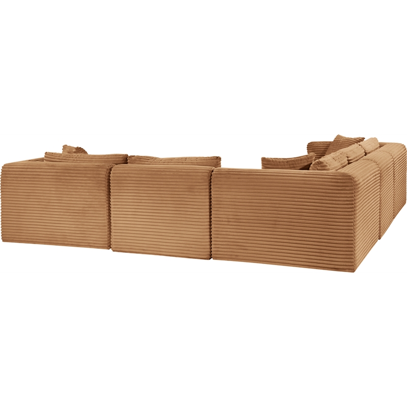 Meridian Furniture 5-Piece Saddle Corduroy Performance Fabric Modular Sectional