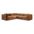 Meridian Furniture 5-Piece Saddle Corduroy Performance Fabric Modular Sectional