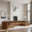 Meridian Furniture 5-Piece Saddle Corduroy Performance Fabric Modular Sectional