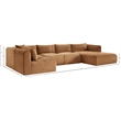 Meridian Furniture 5-Piece Saddle Corduroy Performance Fabric Modular Sectional