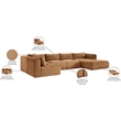 Meridian Furniture 5-Piece Saddle Corduroy Performance Fabric Modular Sectional
