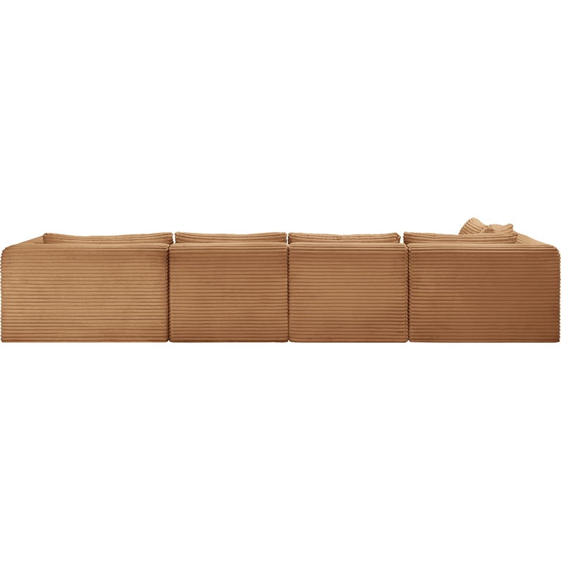 Meridian Furniture 5-Piece Saddle Corduroy Performance Fabric Modular Sectional