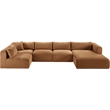 Meridian Furniture 5-Piece Saddle Corduroy Performance Fabric Modular Sectional