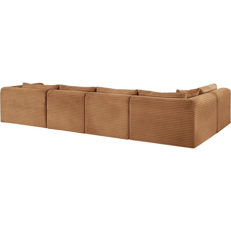 Meridian Furniture 5-Piece Saddle Corduroy Performance Fabric Modular Sectional
