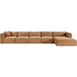 Meridian Furniture 5-Piece Saddle Corduroy Performance Fabric Modular Sectional