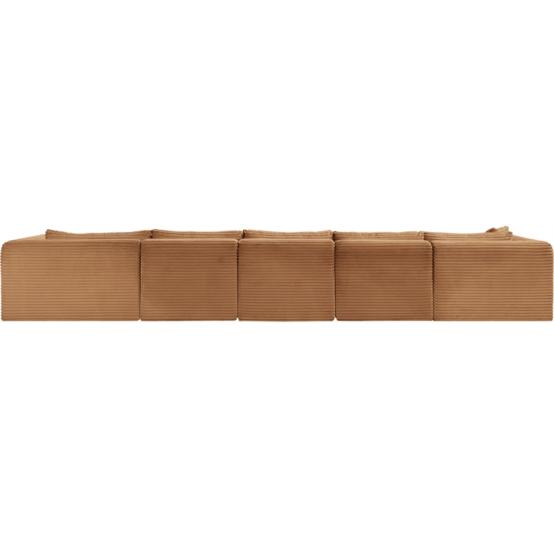 Meridian Furniture 5-Piece Saddle Corduroy Performance Fabric Modular Sectional
